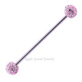 Shamballa Double Crystal Ball Industrial Barbell 316L Charms Industrial Piercing Jewelry